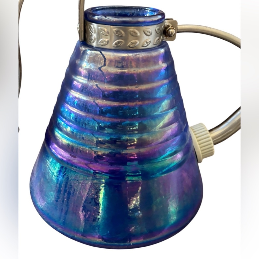 Iridescent Pearl Glass Watering Can rare - Picture 5 of 11
